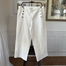 NWOT Loft High Rise Wide Leg Off White Sailor Button Jeans 14 - $25.20