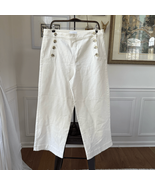 NWOT Loft High Rise Wide Leg Off White Sailor Button Jeans 14 - €21,62 EUR