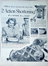 Betty Crocker Pie Crust 2-Action Shortening 1 for tender -1953 Vintage P... - $267.67 MXN