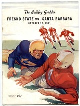 Fresno State vs Santa Barbara Football Program 10-12-1951 - £51.09 GBP