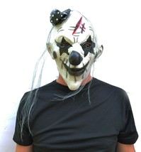 Halloween Clown Mask Black &amp; White with Hair Costume Mask Scary - £14.15 GBP