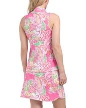 NWT X by GOTTEX Pink Petra PAISLEY Golf Tennis Sleeveless Mock Shirt - S M L image 2