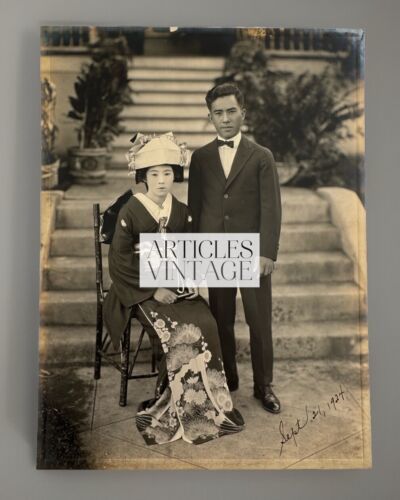 Japanese Woman &amp; Husband Kimono Husband 9&quot; x 7&quot; Photograph 1924 Vintage ... - $16.00