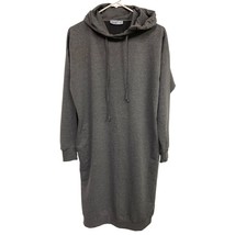 Everyday Basic Hoodie Dress Womens Size 4 Knit Gray Comfy Athleisure Lei... - £11.60 GBP