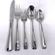 Oneida USA Stainless Gala Impulse Flatware Salad Fork Spoon 5-Piece Setting EUC  - £30.82 GBP