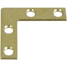 Stanley-National Hardware 4-Pack 0.375-in x 1.5-in Brass Flat Braces - $5.89