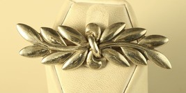 Vintage Signed Danecraft Sterling Silver Leaf Wheat Floral Statement Brooch Pin - £33.31 GBP