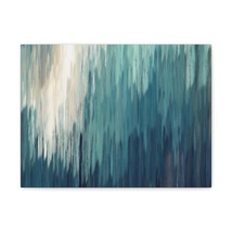 Colorful Oil Painting Blue Rain Abstract Canvas Wall Art for Home Decor Ready-t - £68.54 GBP+
