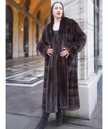 Mahogany Canadian Mink Fur Coat Horizontal Design Tuxedo Front M/L Fast ... - $799.00
