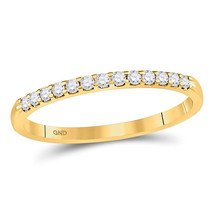 14kt Yellow Gold Womens Round Diamond Single Row Machine-set Wedding Band - $4,483.67 MXN