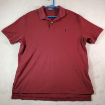 Polo Ralph Lauren Polo Shirt Mens Size XL Maroon Short Sleeve Slit Logo Collared - £12.83 GBP