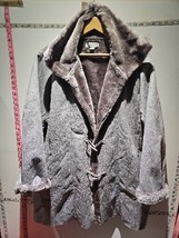 Gabriella Vicenza Grey Fur Lined Hooded Coat Size 16/18 Express Shipping - £26.51 GBP