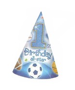 1st Birthday All Star Cone Hats 8 Per Package Birthday Party Supplies New - €4,24 EUR