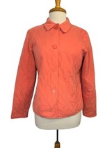 LL Bean Womens Coral Button Mid Weight Jacket All Seaons 60/40 nylon polyester - £20.41 GBP