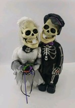 VTG Ghoul Newly Deads Bride &amp; Groom Skeleton Animated Halloween I Got You VIDEO - £39.52 GBP