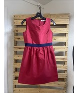 Vineyard Vines Red Navy Silk Cotton A Line Holiday Dress Size 14 Girls B... - $365.81 MXN