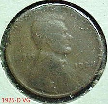 Lincoln Wheat Penny 1925-D  VG - $2.50