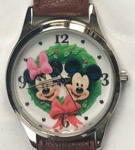 Disney Christmas Mickey Mouse Watch! With Minnie! New! Retired! 36mm!! - £179.82 GBP