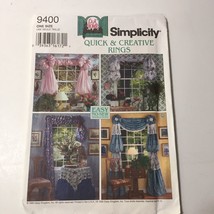 Simplicity 9400 Quick &amp; Creative Rings Window Treatments Curtains - $12.86