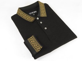 Mens Stacy Adams Medallion Polo Style Knit Woven Shirt Long Sleeves 1306... - £23.56 GBP