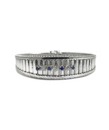 Authenticity Guarantee 
Vintage Blue Sapphire Diamond Wide Flex Bracelet... - £2,800.52 GBP