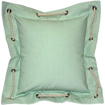 Nautical Pastel Green Cotton Throw Pillow 16x16, with Polyfill Insert - £32.10 GBP