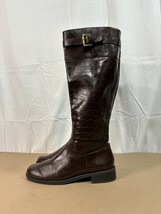 Aerosoles High Ride Boots Women 8M-XC Brown Faux Croc Vegan Comfort Knee... - $39.96