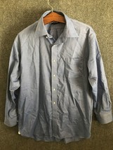 Lands' End Traditional Fit Dress/Casual Button Up Men's Size XL 16.5-33 Blue - $11.97