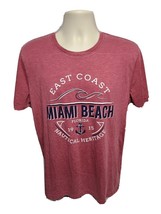 East Coast Miami Beach Florida 1915 Adult Medium Burgundy TShirt - £11.61 GBP