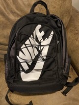 Nike Men&#39;s Black Hayward 2.0 Adjustable Strap Travel Zipper Backpack Cle... - £18.55 GBP