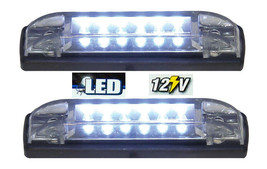 2X WHITE 4&quot; Car Boat RV 6 LED LIGHT STRIP Waterproof 12V Marine Accent L... - £18.60 GBP