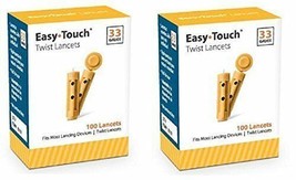 Easy Touch Lancets 33G 200 CT, 100 CT X 2 FREEEEEEEEEEEEE SHIPPINGGGGGGG - $6.50