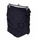 DO+BE Women Mini Skirt Ruffled Trim Zip Close Ruched Side Lined Black Me... - $21.82