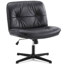 Elegant Adjustable Armless PU Leather Office Chair with 360° Swivel and ... - $1,918.41 MXN