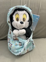 Disney Parks Baby Figaro the Cat in a Hoodie Pouch Blanket Plush Doll New