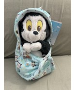 Disney Parks Baby Figaro the Cat in a Hoodie Pouch Blanket Plush Doll New - $930.10 MXN