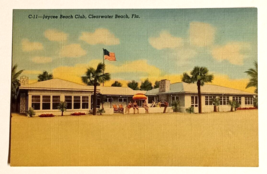 Jaycee Beach Club Palm Trees Flag Clearwater FL Linen Curt Teich Postcard 1941 - £4.74 GBP