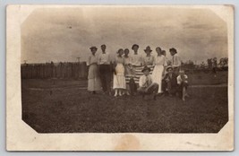 RPPC Family Proud To Be American With USA Flag c1910 Real Photo Postcard L27 - £11.95 GBP