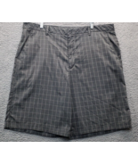 Ashworth Golf Shorts Mens Size 42W Gray Plaid Slash Pockets High Rise Fl... - €20,77 EUR