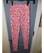 LULAROE Pink W/Flower Print Leggings  Size Tween Girl&#39;s EUC - $437.15 MXN