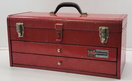 *X) Vintage Waterloo Industries Inc. Machinist 2-Drawer Red Tool Box JL-22 - $49.49