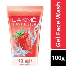 Lakme Blush &amp; Glow Strawberry Gel Face Wash 100 gm (pack of 2) - £24.38 GBP