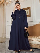 TOLEEN Women Plus Size Large Maxi Dress 2023 Casual Elegant Long Sleeve Abaya Mu - £96.71 GBP