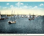 Boats on Harbor Fort Gorges Portland Maine ME UNP WB Postcard L9 - $2.92