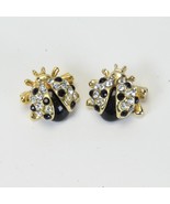 Ladybug Brooches Black  Clear Crystal Black Acrylic Body .8&quot; W x .7&quot; H  ... - $17.40 CAD