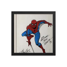 John Romita &amp; Stan Lee signed Spiderman Drawing Reprint - £66.88 GBP