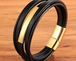 S combination leather men s bracelet classic multi layer luxury style for handsome thumb155 crop
