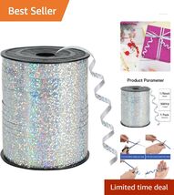 Durable 500 Yards Silver Ribbon – Ideal for Gift Wrapping &amp; Holiday Decor - $17.77