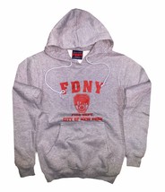 Kids FDNY Hoodie Gray Red Sweatshirt Fire Department of New York Youth B... - £27.39 GBP