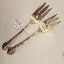 Oneida REPOSE Cold Meat Serving Fork 8.25&quot; Flatware LOT 2 Floral Fluted ... - $15.75